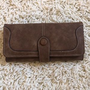 Faux Leather Wallet Brown